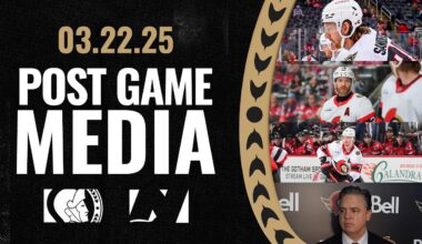 Thomas Chabot, Claude Giroux, Jake Sanderson, Travis Green Postgame Media vs NJD