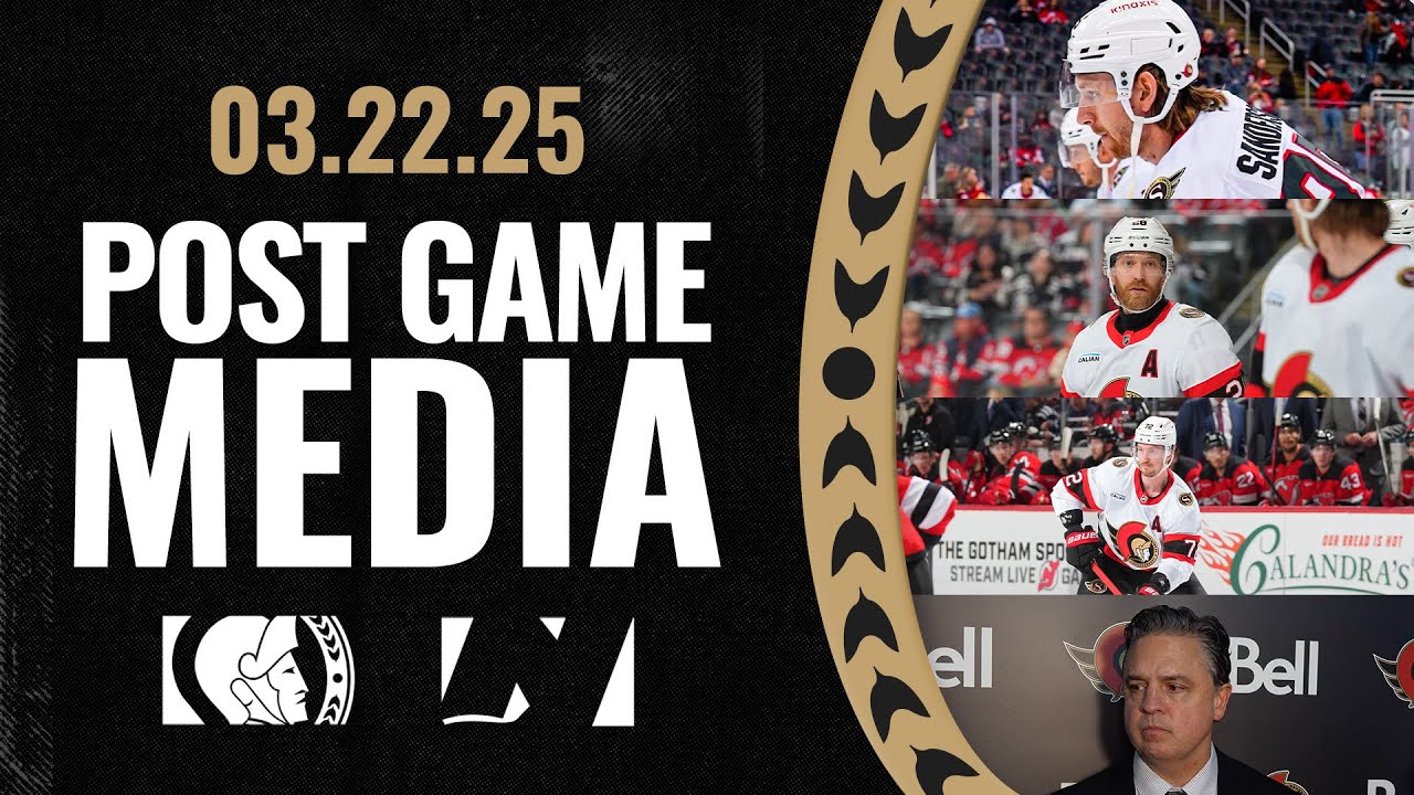 Thomas Chabot, Claude Giroux, Jake Sanderson, Travis Green Postgame Media vs NJD