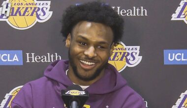 Bronny James talks 17-pt game vs Bucks, Postgame Interview