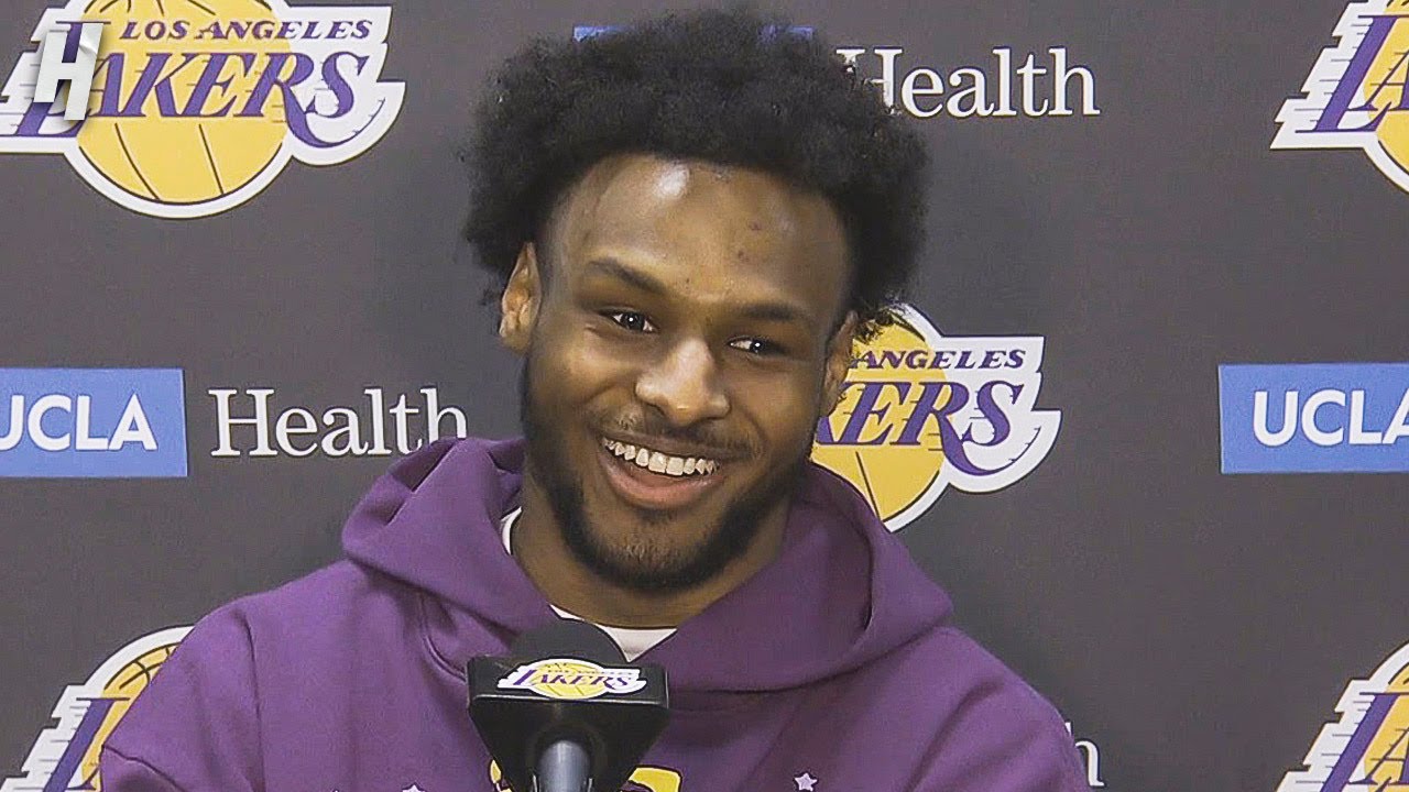 Bronny James talks 17-pt game vs Bucks, Postgame Interview