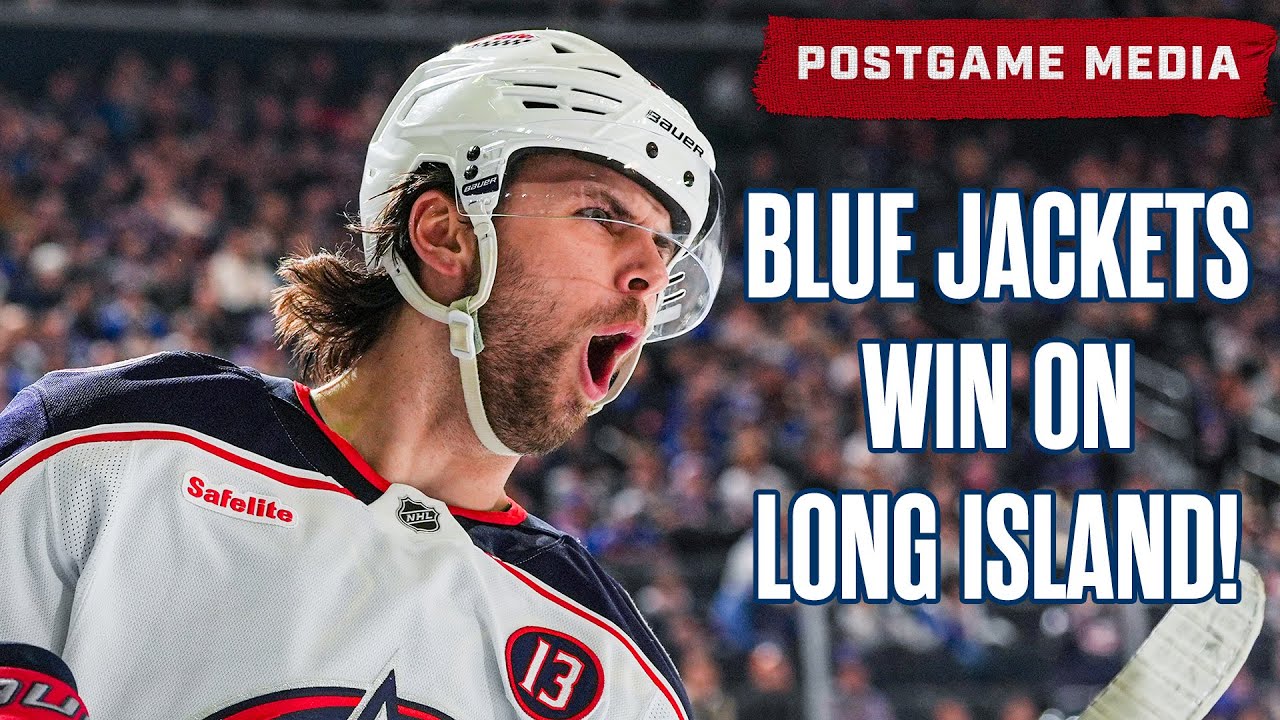BLUE JACKETS WIN 4-3 IN A SHOOTOUT ON LONG ISLAND! 💪 😤 | Postgame Media