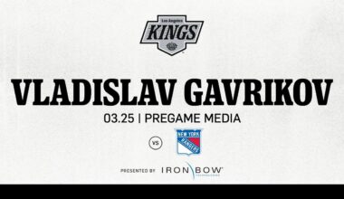 Defenseman Vladislav Gavrikov | 03.25.25 LA Kings Face the New York Rangers | Pregame Media