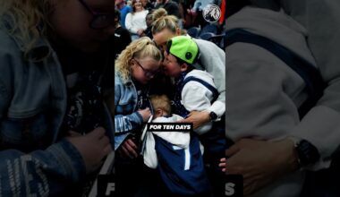 Joe’s son, Jacob, watching his dad make his first Wolves start. 💙