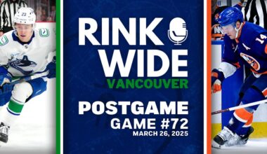 RINK WIDE POST-GAME: Vancouver Canucks at New York Islanders | Game 72 - Mar. 26, 2025