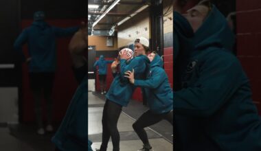 Smith and Celebrini go 1v1 #sharks #nhl #nba