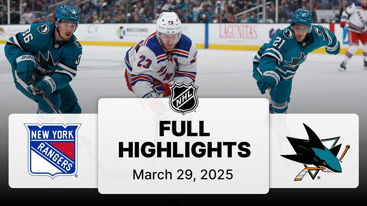NHL Highlights | Rangers vs. Sharks | March 29, 2025