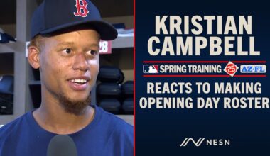 Kristian Campbell Reacts To Making Boston Red Sox Opening Day Roster