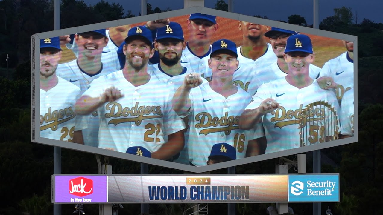 Complete Los Angeles Dodgers 2024 World Series champions ring ceremony at Dodger Stadium