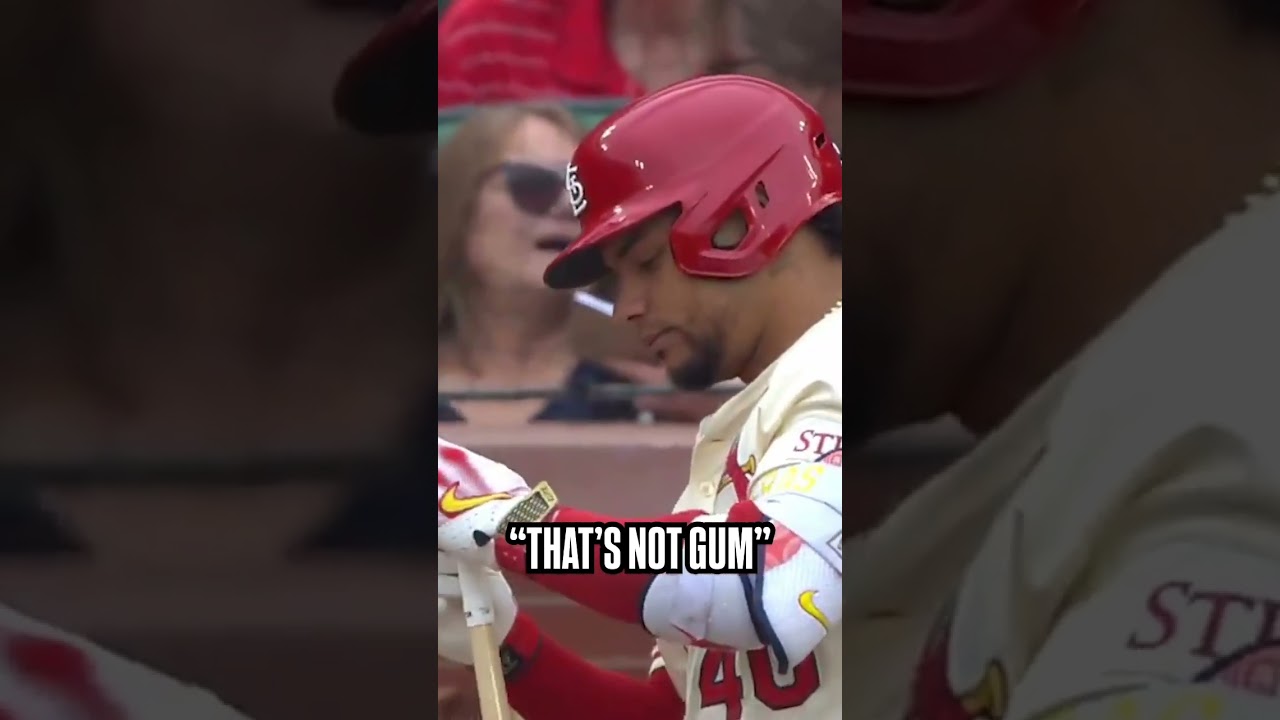 Forget chewing gum. Chewing batting tape is the way to go! 😂 #MLB #baseball #StLouisCardinals