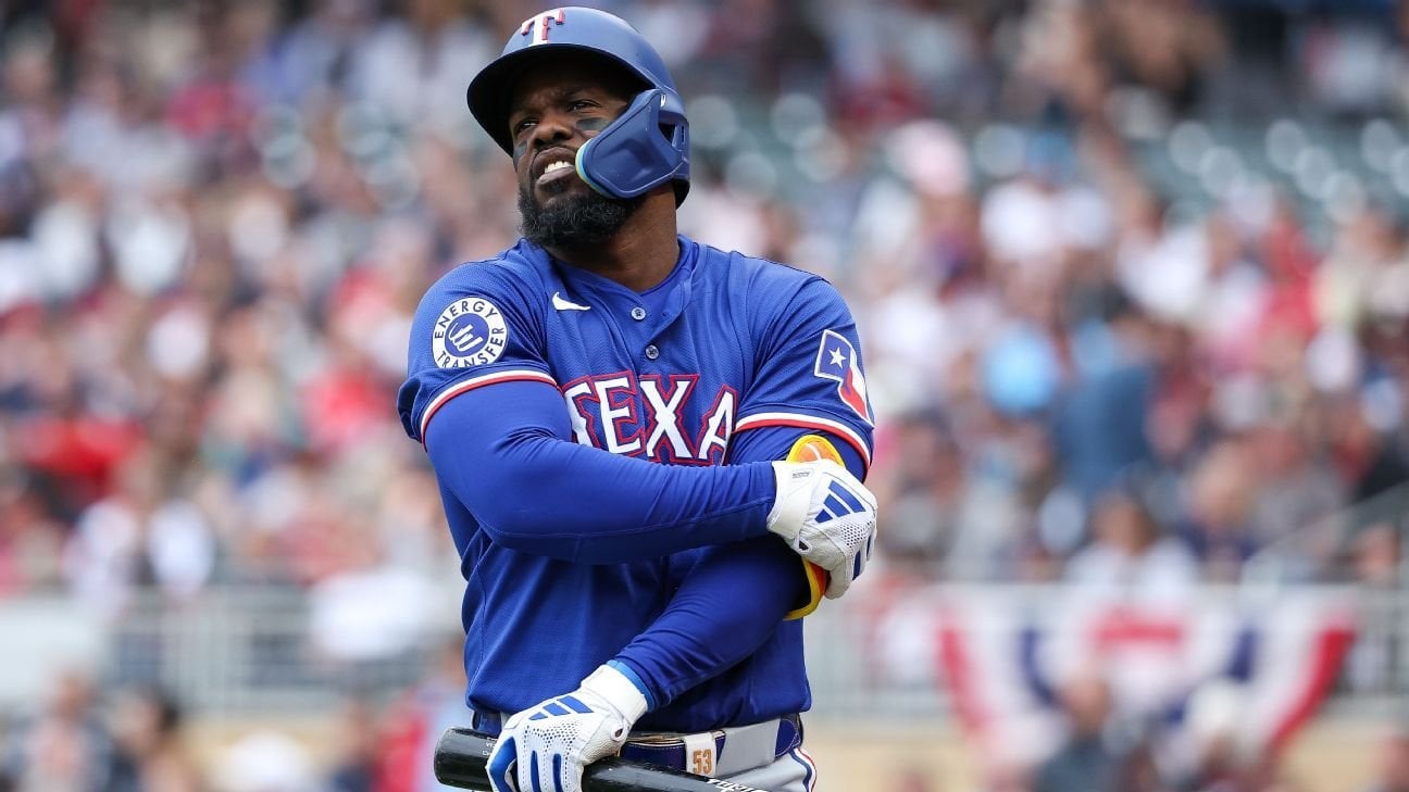 Adolis Garcia scratched, undergoing MRI and expecting to miss some time to left oblique