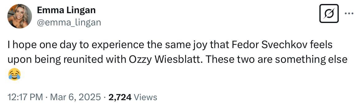 Svech and Ozzy are very excited to be reunited.