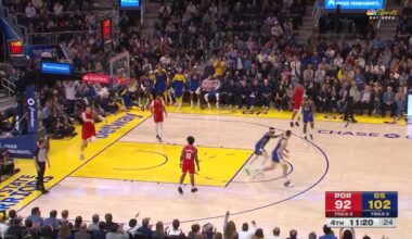 [Highlight] Steph Curry & Brandin Podziemski have a reaction to Gary Payton II smoking the dunk on the rim but throwing it in anyways