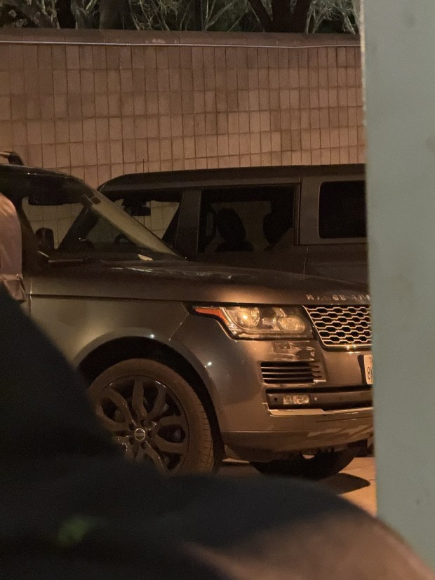 The car of San Jose Sharks player Macklin Celebrini incurred minor damage under the right front headlight after, according to a witness, a team bus chartered by the New York Rangers made contact with his car on Saturday night at SAP Center in San Jose. Celebrini was not in the vehicle, and no injuries occurred. (photo courtesy of Ashley Frame),