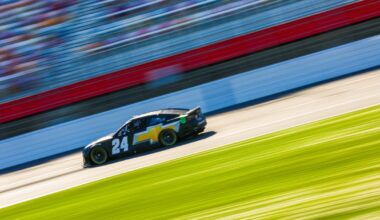 NASCAR Cup and Xfinity cars share the track at Goodyear tire test