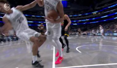 The Dallas Mavericks are now down to a historically low 7 healthy players after Dwight Powell and Kessler Edwards collided and went to the locker room. Naji Marshall is the only player taller than 6'6. Nico Harrison is visibly frustrated.