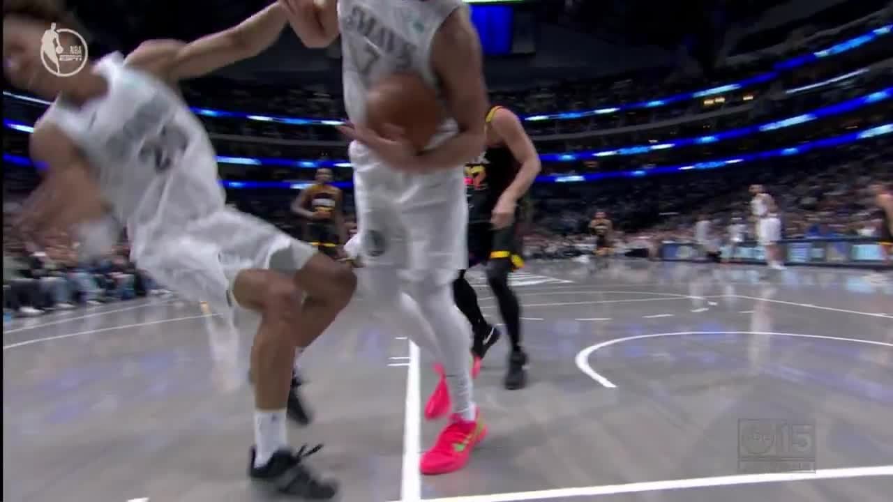 The Dallas Mavericks are now down to a historically low 7 healthy players after Dwight Powell and Kessler Edwards collided and went to the locker room. Naji Marshall is the only player taller than 6'6. Nico Harrison is visibly frustrated.