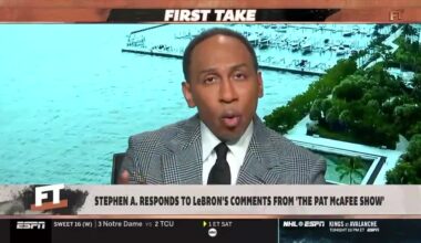 Stephen A. Smith on LeBron James: "I suggest that he be happy with the things that I haven't brought up. I never brought up why you were not at Kobe Bryant's memorial service. I never really brought up or discussed why you did not attend Dwyane Wade's Hall of Fame induction"