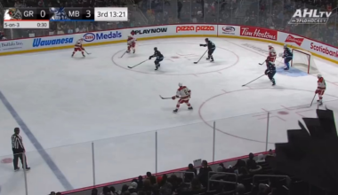 Shai Buium scores his first pro goal on the power play for the Griffins