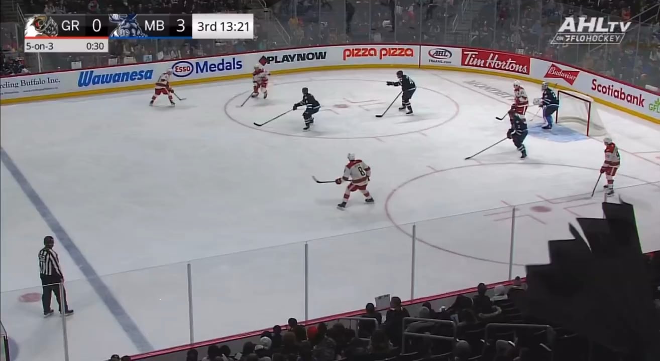 Shai Buium scores his first pro goal on the power play for the Griffins