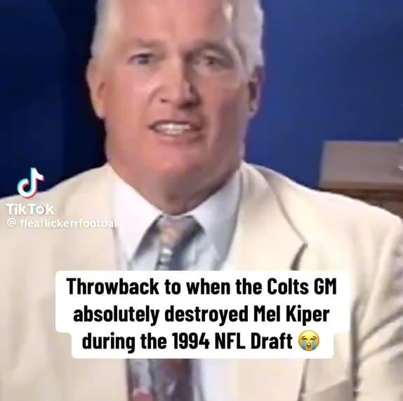 Throwback to Bill Tobin vs Mel Kiper on draft night 1994
