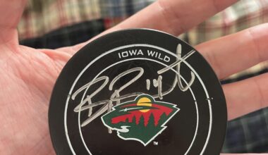 Any idea who signed this puck? (Iowa Wild)