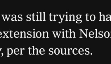 [Staple] Teams still waiting to hear if Nelson/Palmieri will be available, Lou is still trying on an extension with Nelson