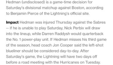 Heddy is a game time decision