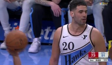 Georges Niang talking trash to Quentin Grimes: "If Joel was here, your ass would be in the corner. Joel here, you're in the corner. Tyrese [Maxey] here, you're in the corner."