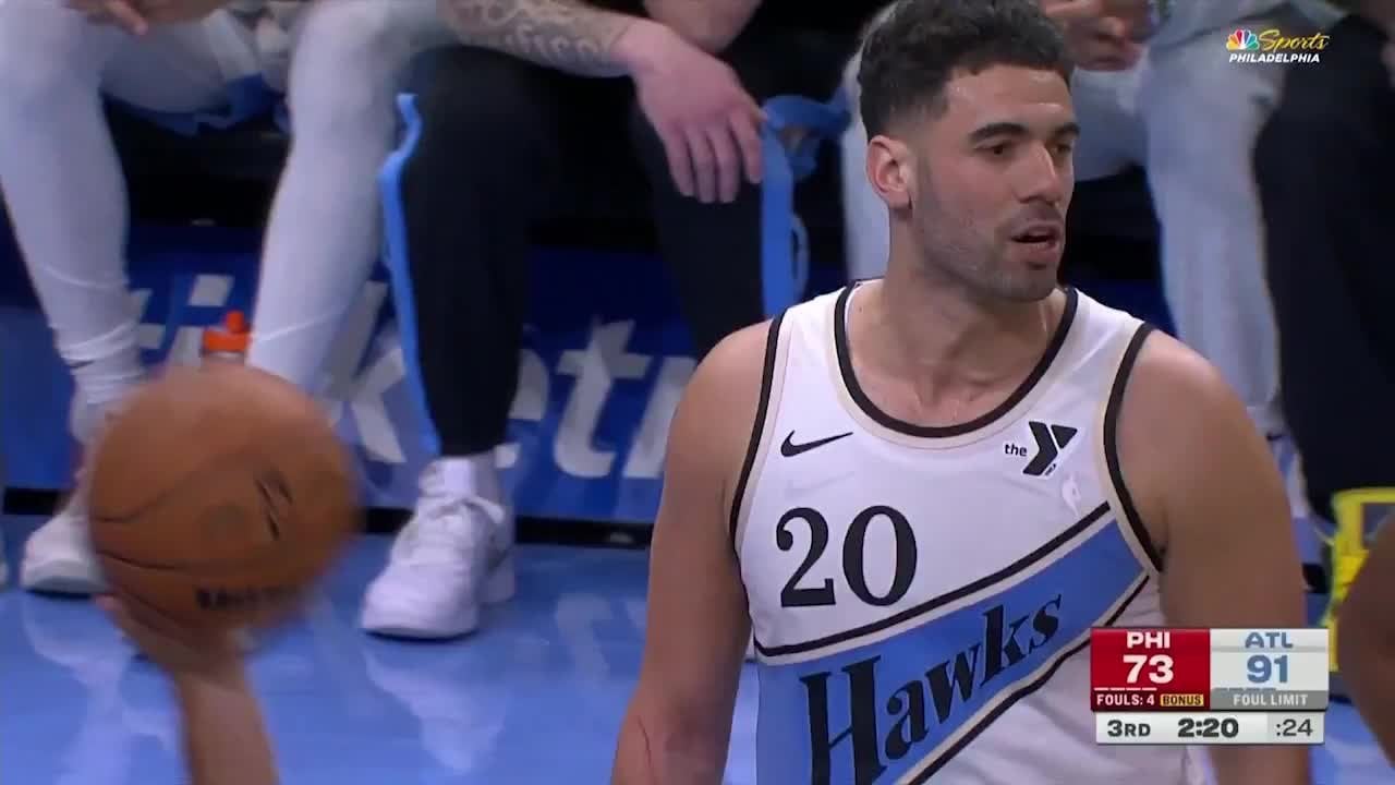 Georges Niang talking trash to Quentin Grimes: "If Joel was here, your ass would be in the corner. Joel here, you're in the corner. Tyrese [Maxey] here, you're in the corner."