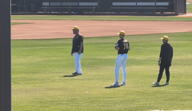 Site from Last Day of Spring Training: Bryan Hoeing throwing on the backfield
