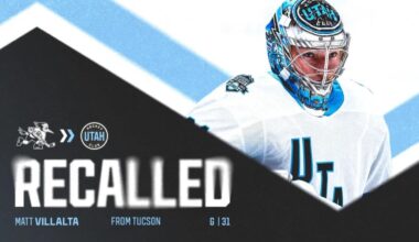 🚨RECALL 🚨  the Utah Hockey Club has recalled Goalie #31 Matt villalta from Tucson stauber assigned to Tucson