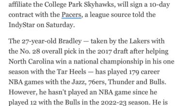 Pacers sign Tony Bradley to 10 day contract [IndyStar]