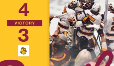 Up 1-0 in a best of 3 series with Minnesota Duluth