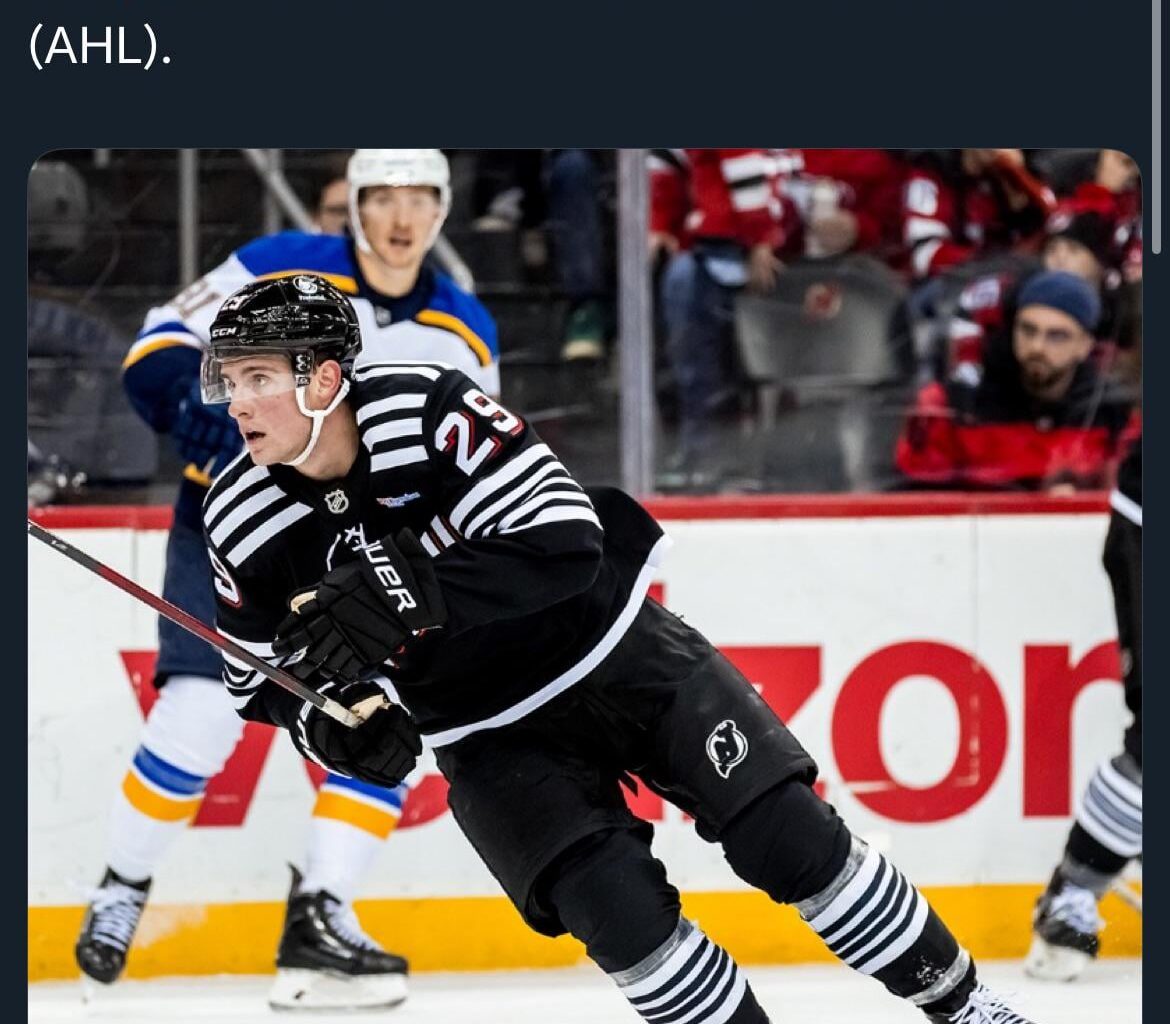 [NJDevils] Nolan Foote has been recalled from the AHL