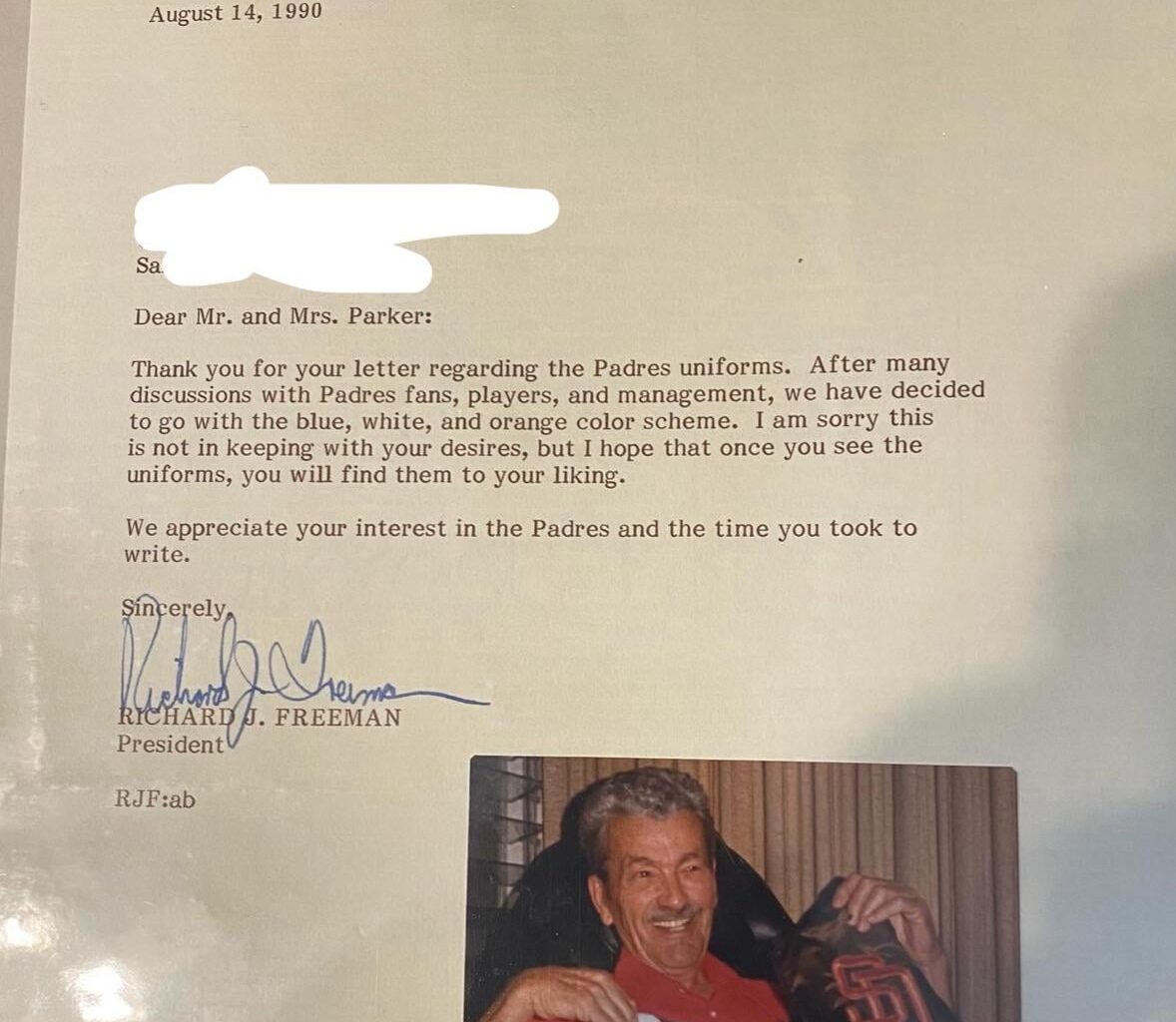 Grandpa was not a fan of the Blue and Orange.