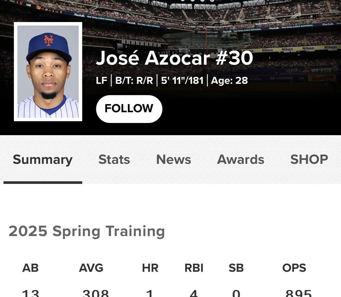 Azocar is a Met???