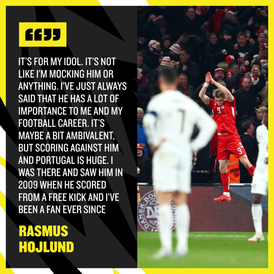 He insisted he meant no disrespect by performing Ronaldo's celebration