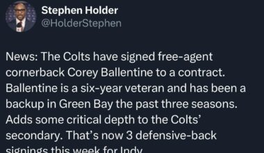 [Holder] Colts sign CB Corey Ballentine