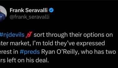 According to Seravalli NJ Devils could be interested in ROR