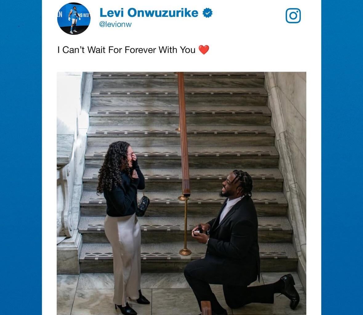 Congrats to Levi Onwuzurike on his engagement.