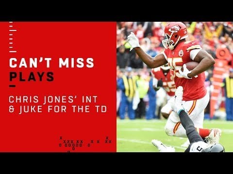 [Throwback] Chris Jones picks Blake Bortles pass and jukes his tackle for a TD return (2018)