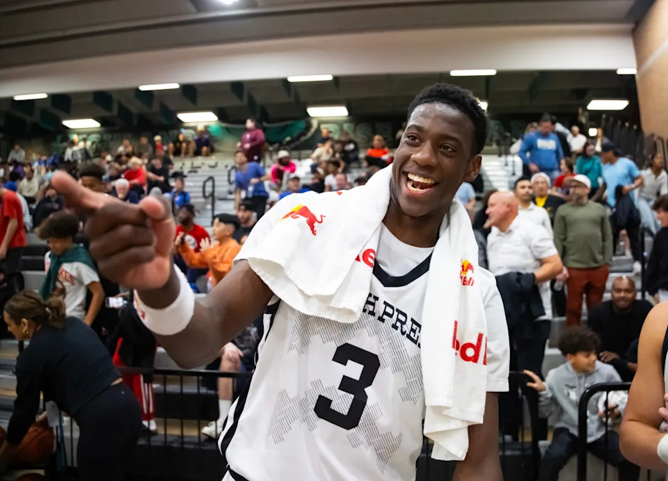 Utah Prep Academy forward AJ Dybantsa (3).Mark J&period; Rebilas-Imagn Images