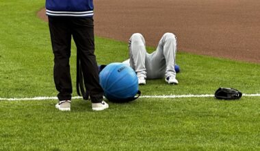 Corey Seager “warming up” before the game today