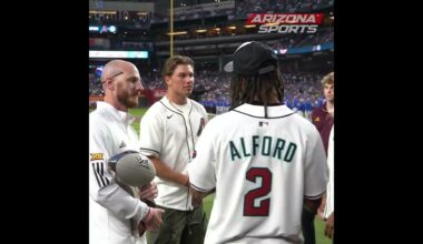 Arizona State football throws out first pitch at Arizona Diamondbacks Opening Day