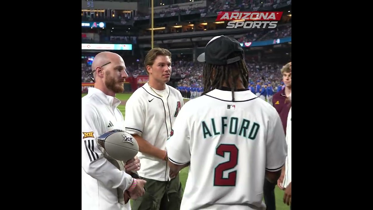 Arizona State football throws out first pitch at Arizona Diamondbacks Opening Day