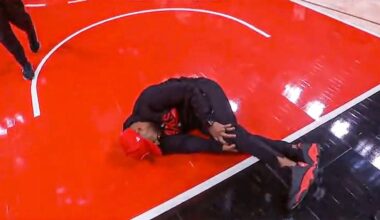 Hawks Fan INJURES ACL in a Layup Contest During Timeout 😳
