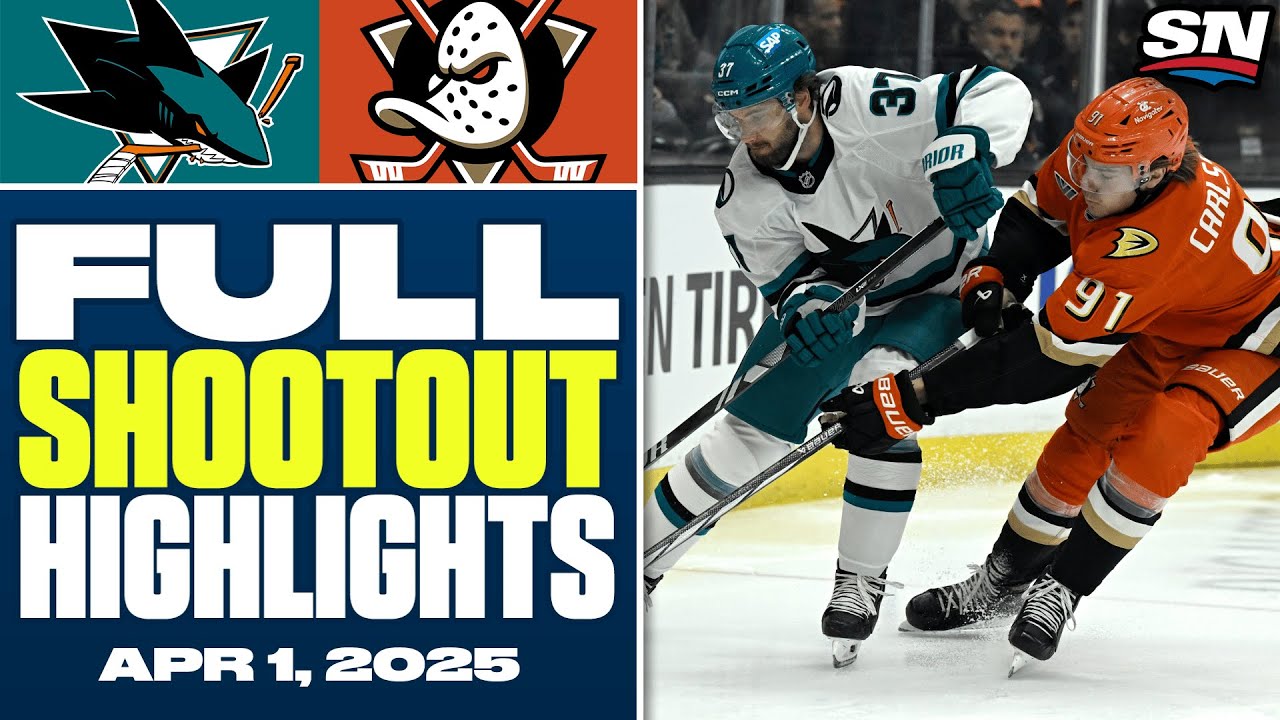 San Jose Sharks at Anaheim Ducks | FULL Shootout Highlights - April 1, 2025