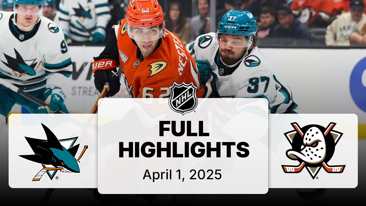 NHL Highlights | Sharks vs. Ducks | April 01, 2025