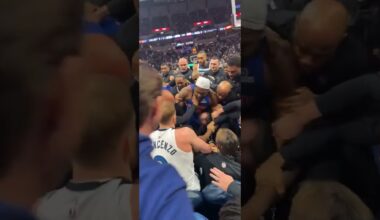 Pistons Timberwolves Brawl Spills into Stands in Minnesota