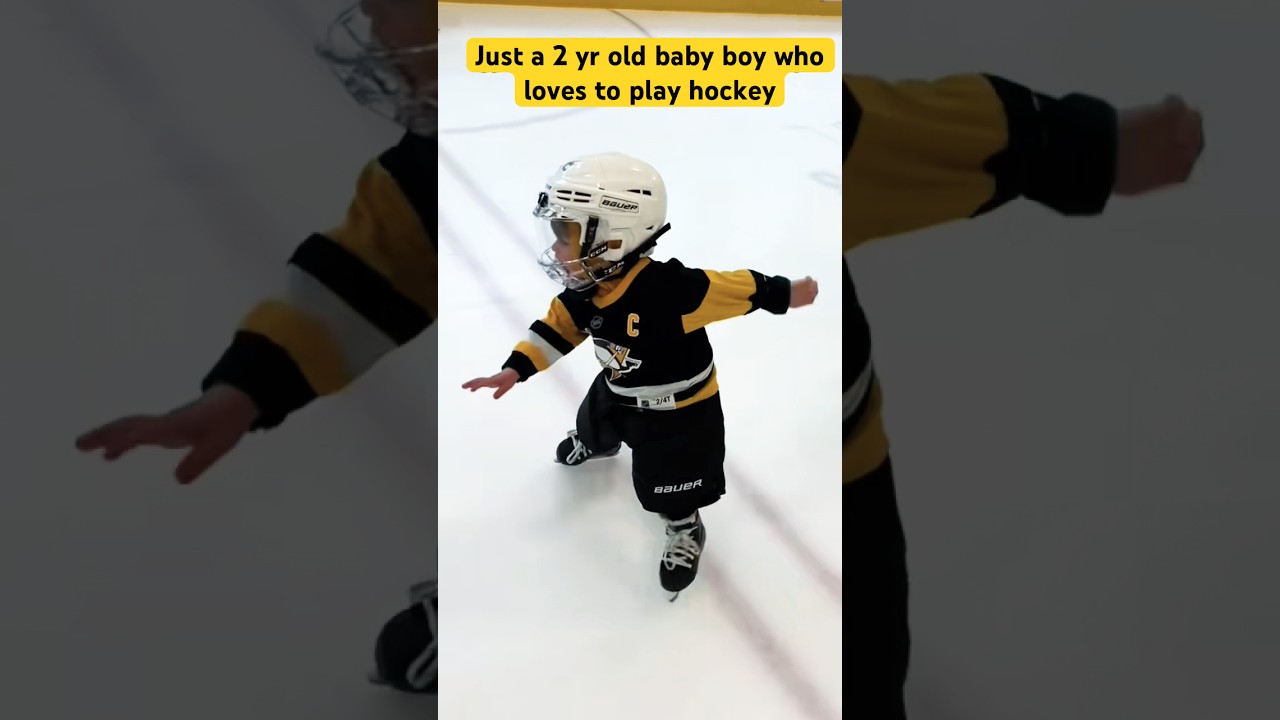 Learning to play Ice Hockey. Toddler Hockey Life. Pittsburgh Penguins hockey player! #icehockey